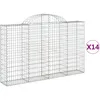 Image de Paniers À Gabions Arqués 14 Pcs 200x30x120/140 Cm Fer Galvanisé Vidaxl