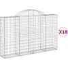Image de Paniers À Gabions Arqués 18 Pcs 200x30x120/140 Cm Fer Galvanisé Vidaxl