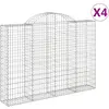 Image de Paniers À Gabions Arqués 4 Pcs 200x30x140/160 Cm Fer Galvanisé Vidaxl