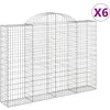 Image de Paniers À Gabions Arqués 6 Pcs 200x30x140/160 Cm Fer Galvanisé Vidaxl