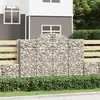 Image de Paniers À Gabions Arqués 7 Pcs 200x30x140/160 Cm Fer Galvanisé Vidaxl