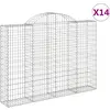 Image de Paniers À Gabions Arqués 14 Pcs 200x30x140/160 Cm Fer Galvanisé Vidaxl