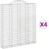 Image de Paniers À Gabions Arqués 4 Pcs 200x30x220/240 Cm Fer Galvanisé Vidaxl