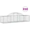 Image de Paniers À Gabions Arqués 10 Pcs 200x50x40/60 Cm Fer Galvanisé Vidaxl