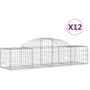 Image de Paniers À Gabions Arqués 12 Pcs 200x50x40/60 Cm Fer Galvanisé Vidaxl