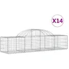Image de Paniers À Gabions Arqués 14 Pcs 200x50x40/60 Cm Fer Galvanisé Vidaxl