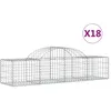Image de Paniers À Gabions Arqués 18 Pcs 200x50x40/60 Cm Fer Galvanisé Vidaxl