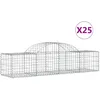 Image de Paniers À Gabions Arqués 25 Pcs 200x50x40/60 Cm Fer Galvanisé Vidaxl