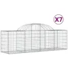 Image de Paniers À Gabions Arqués 7 Pcs 200x50x60/80 Cm Fer Galvanisé Vidaxl