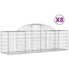 Image de Paniers À Gabions Arqués 8 Pcs 200x50x60/80 Cm Fer Galvanisé Vidaxl