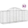 Image de Paniers À Gabions Arqués 2 Pcs 200x50x80/100 Cm Fer Galvanisé Vidaxl