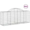 Image de Paniers À Gabions Arqués 11 Pcs 200x50x80/100 Cm Fer Galvanisé Vidaxl