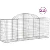Image de Paniers À Gabions Arqués 13 Pcs 200x50x80/100 Cm Fer Galvanisé Vidaxl