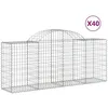 Image de Paniers À Gabions Arqués 40 Pcs 200x50x80/100 Cm Fer Galvanisé Vidaxl