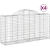 Image de Paniers À Gabions Arqués 4 Pcs 200x50x100/120 Cm Fer Galvanisé Vidaxl