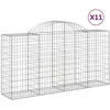 Image de Paniers À Gabions Arqués 11 Pcs 200x50x100/120 Cm Fer Galvanisé Vidaxl