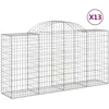 Image de Paniers À Gabions Arqués 13 Pcs 200x50x100/120 Cm Fer Galvanisé Vidaxl