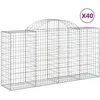 Image de Paniers À Gabions Arqués 40 Pcs 200x50x100/120 Cm Fer Galvanisé Vidaxl