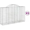 Image de Paniers À Gabions Arqués 5 Pcs 200x50x120/140 Cm Fer Galvanisé Vidaxl