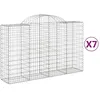 Image de Paniers À Gabions Arqués 7 Pcs 200x50x120/140 Cm Fer Galvanisé Vidaxl