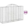 Image de Paniers À Gabions Arqués 9 Pcs 200x50x120/140 Cm Fer Galvanisé Vidaxl