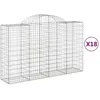 Image de Paniers À Gabions Arqués 18 Pcs 200x50x120/140 Cm Fer Galvanisé Vidaxl