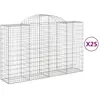 Image de Paniers À Gabions Arqués 25 Pcs 200x50x120/140 Cm Fer Galvanisé Vidaxl