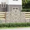 Image de Paniers À Gabions Arqués 9 Pcs 200x50x140/160 Cm Fer Galvanisé Vidaxl