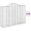 Image de Paniers À Gabions Arqués 40 Pcs 200x50x140/160 Cm Fer Galvanisé Vidaxl