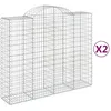 Image de Paniers À Gabions Arqués 2 Pcs 200x50x160/180 Cm Fer Galvanisé Vidaxl
