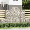 Image de vidaXL Paniers à gabions arqués 4 pcs 200x50x160/180 cm Fer galvanisé gabion cage de gabion panier de mur de gabion mur 3146385
