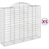 Image de Paniers À Gabions Arqués 5 Pcs 200x50x160/180 Cm Fer Galvanisé Vidaxl
