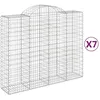 Image de Paniers À Gabions Arqués 7 Pcs 200x50x160/180 Cm Fer Galvanisé Vidaxl