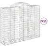 Image de Paniers À Gabions Arqués 11 Pcs 200x50x160/180 Cm Fer Galvanisé Vidaxl