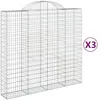 Image de Paniers À Gabions Arqués 3 Pcs 200x50x180/200 Cm Fer Galvanisé Vidaxl