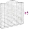 Image de Paniers À Gabions Arqués 7 Pcs 200x50x180/200 Cm Fer Galvanisé Vidaxl