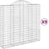 Image de Paniers À Gabions Arqués 9 Pcs 200x50x180/200 Cm Fer Galvanisé Vidaxl