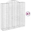 Image de Paniers À Gabions Arqués 7 Pcs 200x50x200/220 Cm Fer Galvanisé Vidaxl