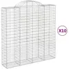 Image de Paniers À Gabions Arqués 10 Pcs 200x50x200/220 Cm Fer Galvanisé Vidaxl