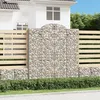 Image de Paniers À Gabions Arqués 4 Pcs 200x50x220/240 Cm Fer Galvanisé Vidaxl
