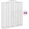 Image de Paniers À Gabions Arqués 8 Pcs 200x50x220/240 Cm Fer Galvanisé Vidaxl