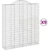 Image de Paniers À Gabions Arqués 9 Pcs 200x50x220/240 Cm Fer Galvanisé Vidaxl