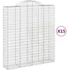 Image de Paniers À Gabions Arqués 15 Pcs 200x50x220/240 Cm Fer Galvanisé Vidaxl