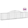 Image de Paniers À Gabions Arqués 4 Pcs 300x30x60/80 Cm Fer Galvanisé Vidaxl