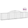 Image de Paniers À Gabions Arqués 11 Pcs 300x30x60/80 Cm Fer Galvanisé Vidaxl