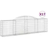 Image de Paniers À Gabions Arqués 17 Pcs 300x30x80/100 Cm Fer Galvanisé Vidaxl
