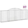 Image de Paniers À Gabions Arqués 7 Pcs 300x30x100/120 Cm Fer Galvanisé Vidaxl