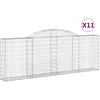 Image de Paniers À Gabions Arqués 11 Pcs 300x30x100/120 Cm Fer Galvanisé Vidaxl