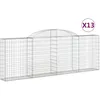 Image de Paniers À Gabions Arqués 13 Pcs 300x30x100/120 Cm Fer Galvanisé Vidaxl