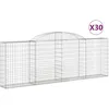 Image de Paniers À Gabions Arqués 30 Pcs 300x30x100/120 Cm Fer Galvanisé Vidaxl